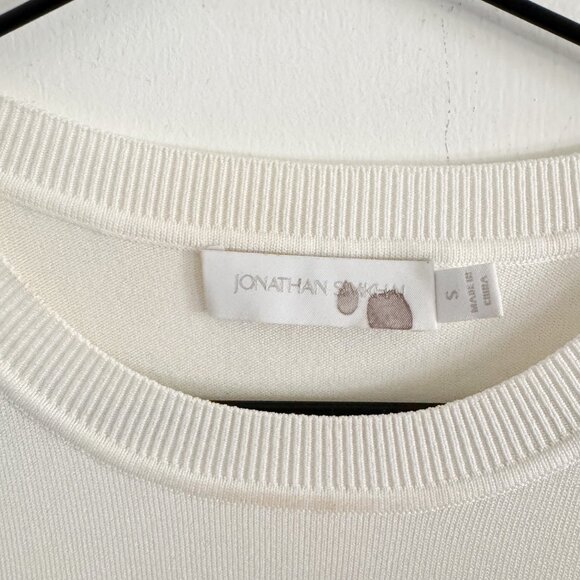 Jonathan Simkhai White Mandy Cold Shoulder Ribbed Sweater S - Picture 4 of 6